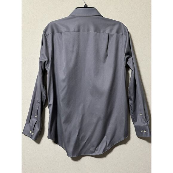 CALVIN KLEIN Slim Fit Non Iron Button Down Shirt Men's 16 32/33 Gray Collared - Picture 5 of 11